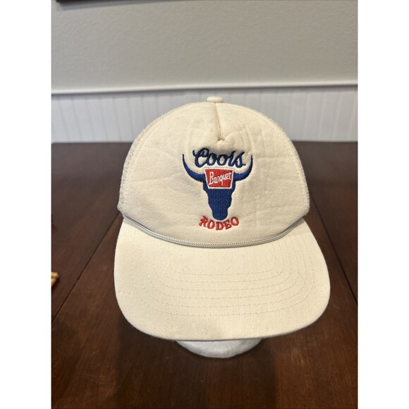 Coors RODEO Beer Banquet White Hat Cap Snapback Rope Promotional - Picture 13 of 13